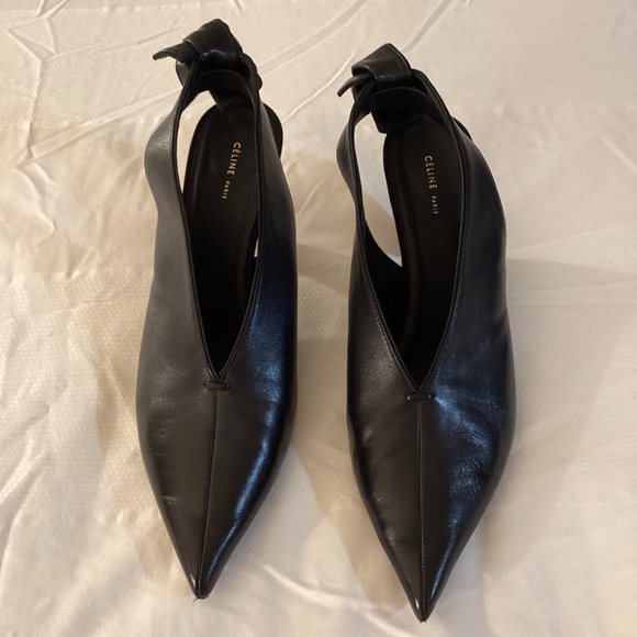 Céline SOFT V NECK SLINGBACK PUMP Black - Picture 2 of 16